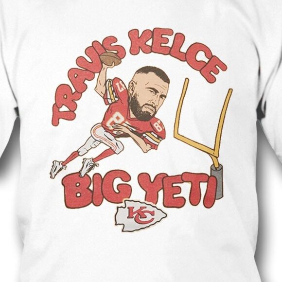 Travis Kelce Big Yeti Meme Kansas City Chiefs NFL Football Graphic Fan T-Shirt - Picture 2 of 5